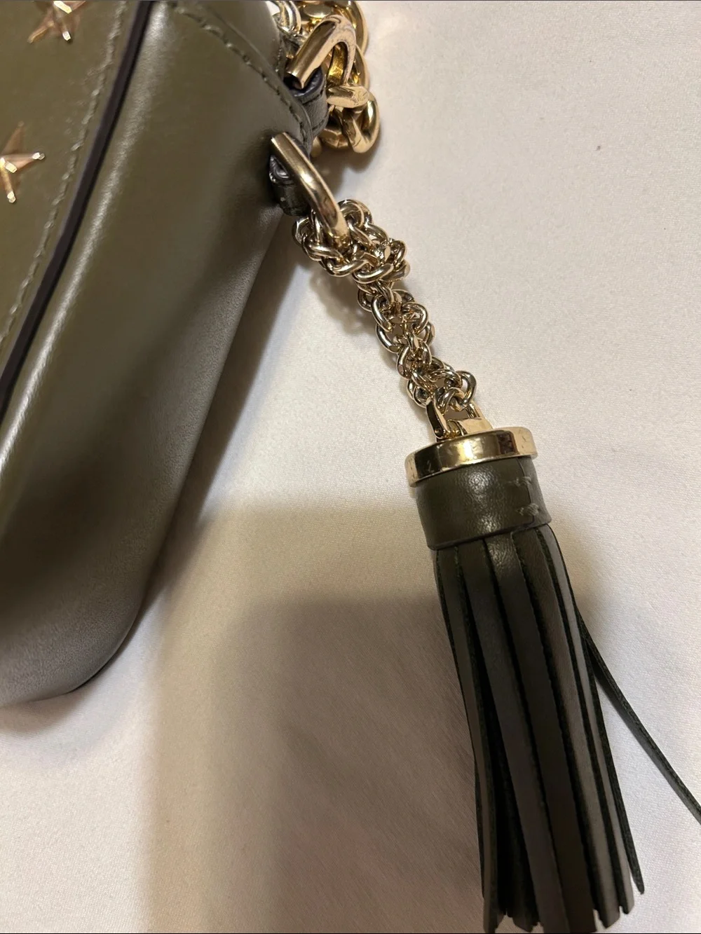 Michael Kors Black Star-Accent Crossbody Bag with Gold Chain